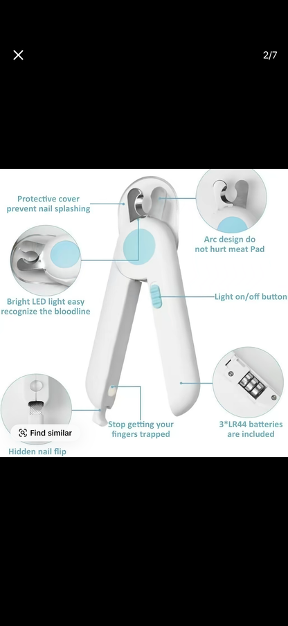 "LED Light Pet Nail Clippers"